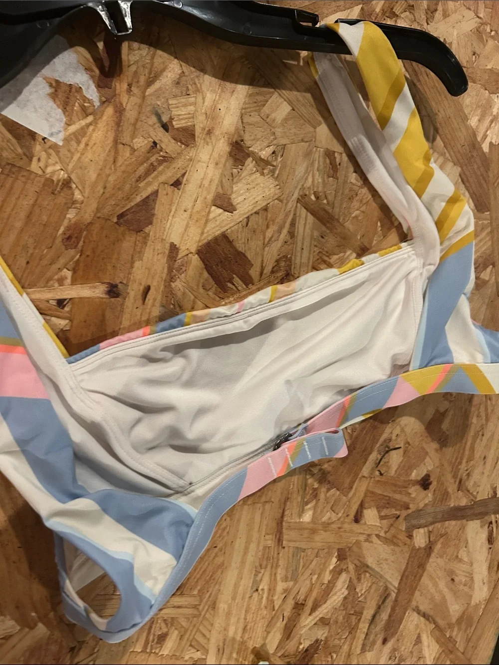 Billabong Striped Pastel Bikini Set in Yellow, Pink, Blue
